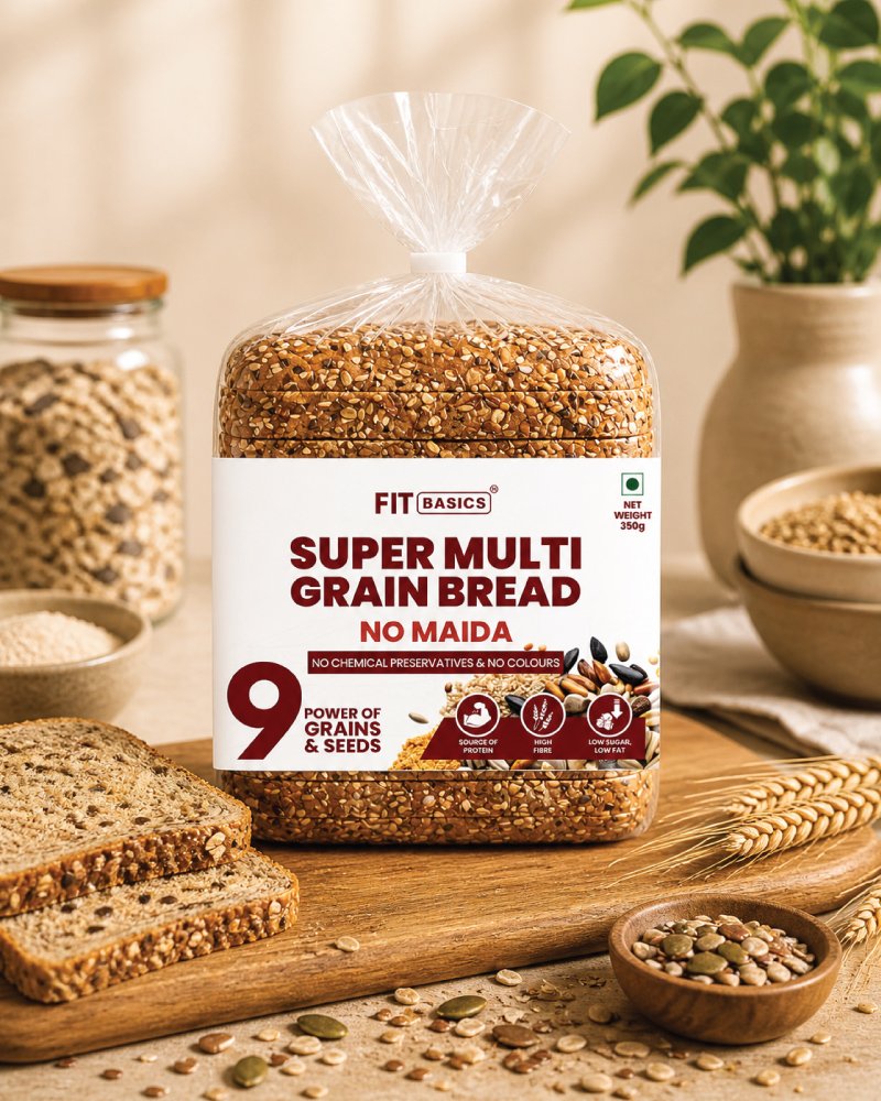 Multigrain bread covered in pumpkin, sunflower, and sesame seeds
